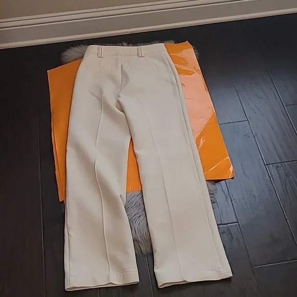 Sezane mid-high waist wool chuck trousers ecru - Picture 4 of 16